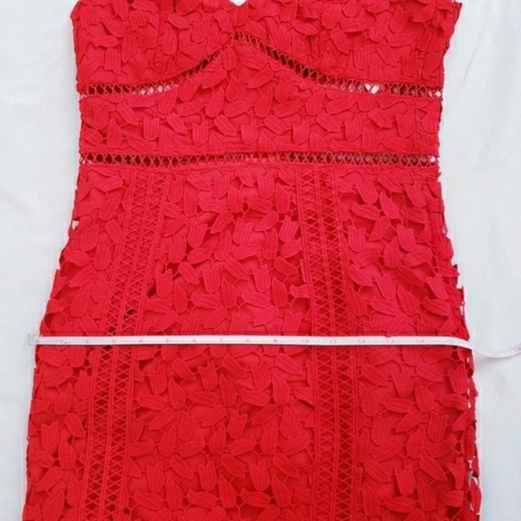 *Last Chance* NWT Bardot Roxy Lace Dress Red Party Cocktail Spaghetti Straps - Picture 8 of 12